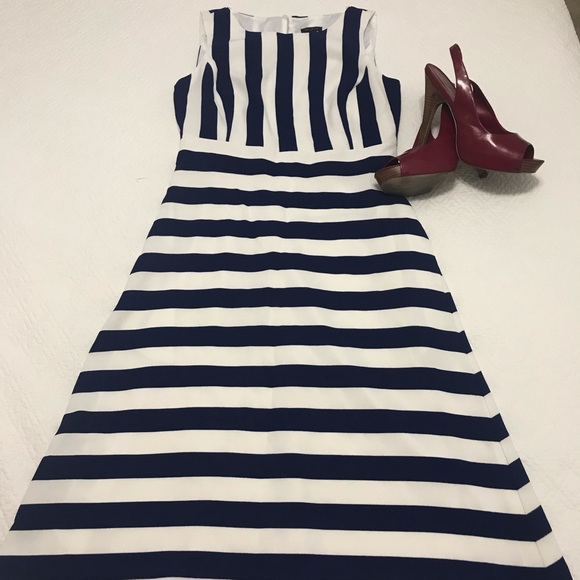 Ann Taylor Nautical Blue Stripes Dress - Picture 6 of 6